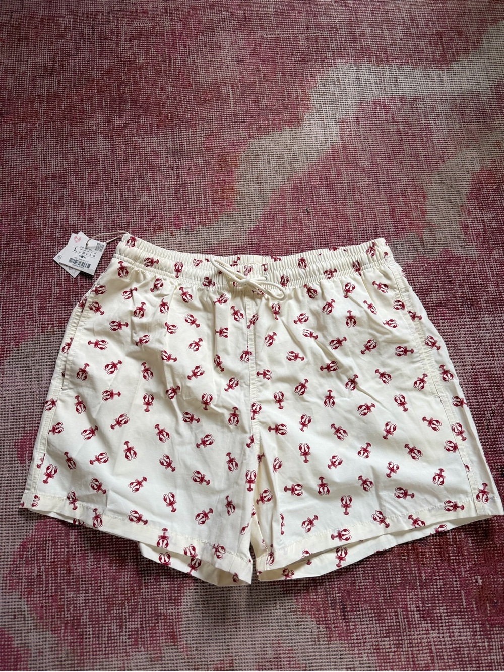 ZARA Men’s Lobster Print Drawstring Swim Trunks